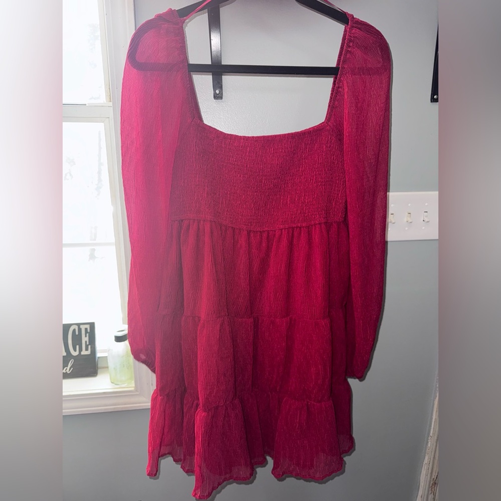 STATE Women's Red Smocked Top
